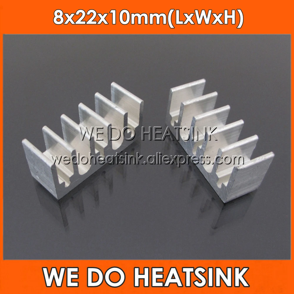 20pcs 8x22x10mm Aluminium Epoxy Attach On Heatsink Transistor With Straight Fins For DIPSin