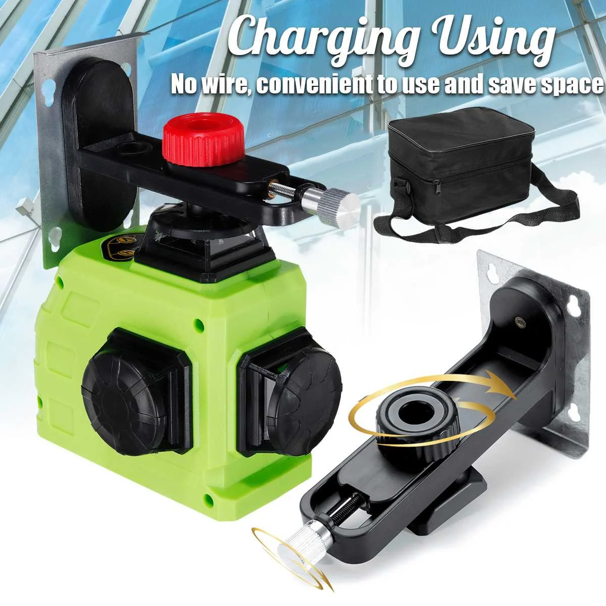 

Green/Blue Light Laser Level 3D 12 Line Self Leveling 360 Rotary Measure Cross 532nm 100-240V EU Plug Waterproof Wall Decoration