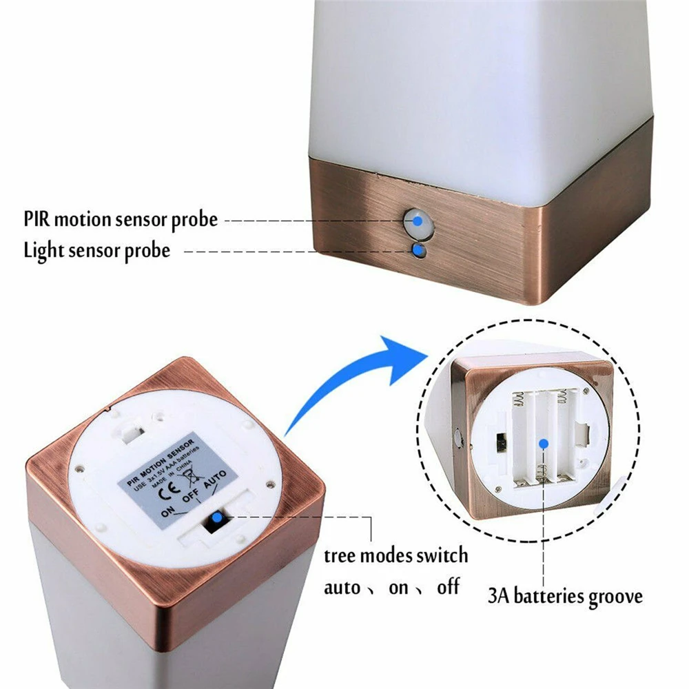 Яркость Коридорная лампа светодиодный Ночной светильник Настольная лампа Lampara беспроводной PIR датчик движения лампочки с аккумулятором портативный походный светильник