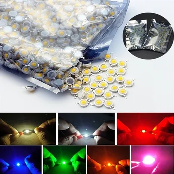 

10Pcs/lot Excellent Useful High Power Light Emitting Diodes Spot Light Mini Lamp LED Bulb For DIY RGB 1W
