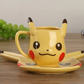 

Anime Game Pocket Monsters Pikachu Creative Cute Ceramic Coffee Tea Cup For Friend Gift Cups