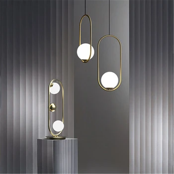

Modern Gold LED pendant Lights Loft Pendant Lamps Dining Room Living Room Cafe Bedroom Glass Ball Hanging Lamps Decor Fixtures