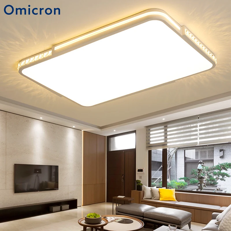 

Omicron Modern Led Square Ceiling Light For Living Room Bedroom Study Room Crystal Acrylic Home Decor Ceiling Lamp Avize