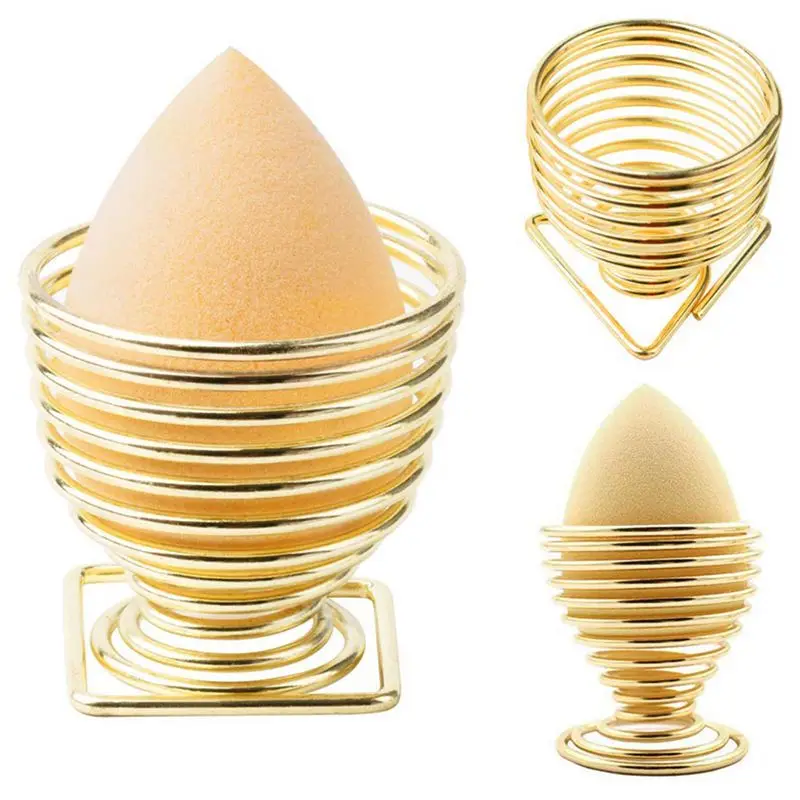 

3 Pack Beauty Sponge Blender Holder Makeup Sponge Support, Drying Rack Egg Powder Puff Display Stand-Gold