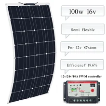 100w solar panel Cell Module flexible 10A Controller regulator for Caravan RV Boat Yacht Car Home Roof 12v Battery Power Charger 100w solar panel Cell Module flexible 10A Controller regulator for Caravan RV Boat Yacht Car Home Roof 12v Battery Power Charger