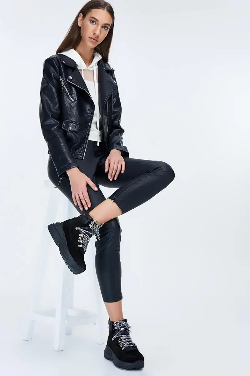 

Bambi Genuine Leather Black Women 'S Boots G0429103602