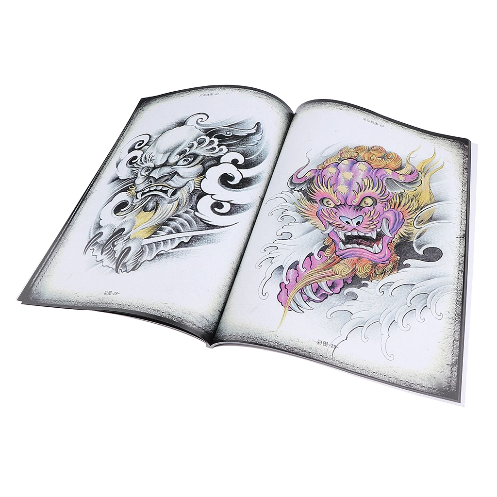 Peking Opera Mask& Dragon& Snake& Flowers татуировки книги, боди-арт татуировки принадлежности A4 70 страниц