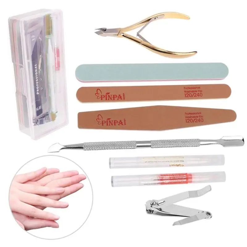 

9pcs /set Nail Art Cuticle Remover Stainless Steel Nail Cuticle Pusher Clipper Scissor Nipper Picker Steel Manicure DIY Beauty