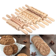 43 см/35 см Рождественская тиснение деревянная Скалка олень; Снежинка печенье выпечка торт тесто выгравированный ролик