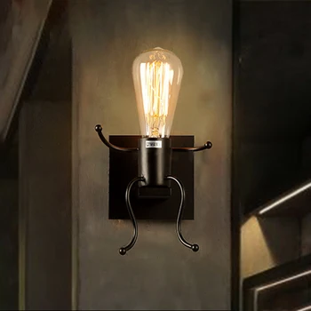 

Vintage Wall Light Industrial Retro Lamps Bedroom Personality Little People Sconce Lighting Indoor Metal LED Bedside Decoration