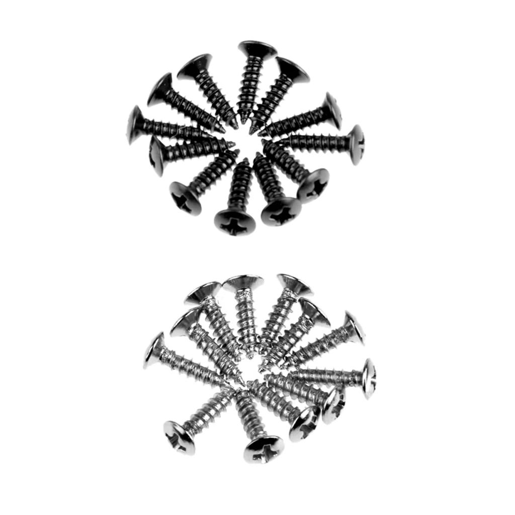 

24pcs Scratchplate Pickguard Screws for Fender Guitar Strat Tele Silver Black