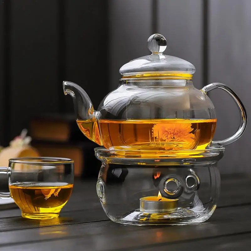 

Heating Base Coffee Water Scented Tea Warmer Candle Clear Glass Heat-Resisting Teapot Warmer Insulation Base Candle Holder