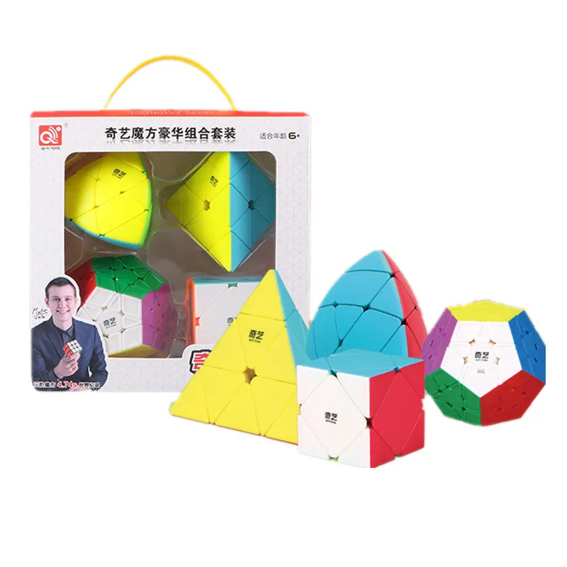 

Qiyi Magic Neo Fidget Cube Box Set Professional Gift Set Children's Four Piece Cube Educational Toys For Children Cubo