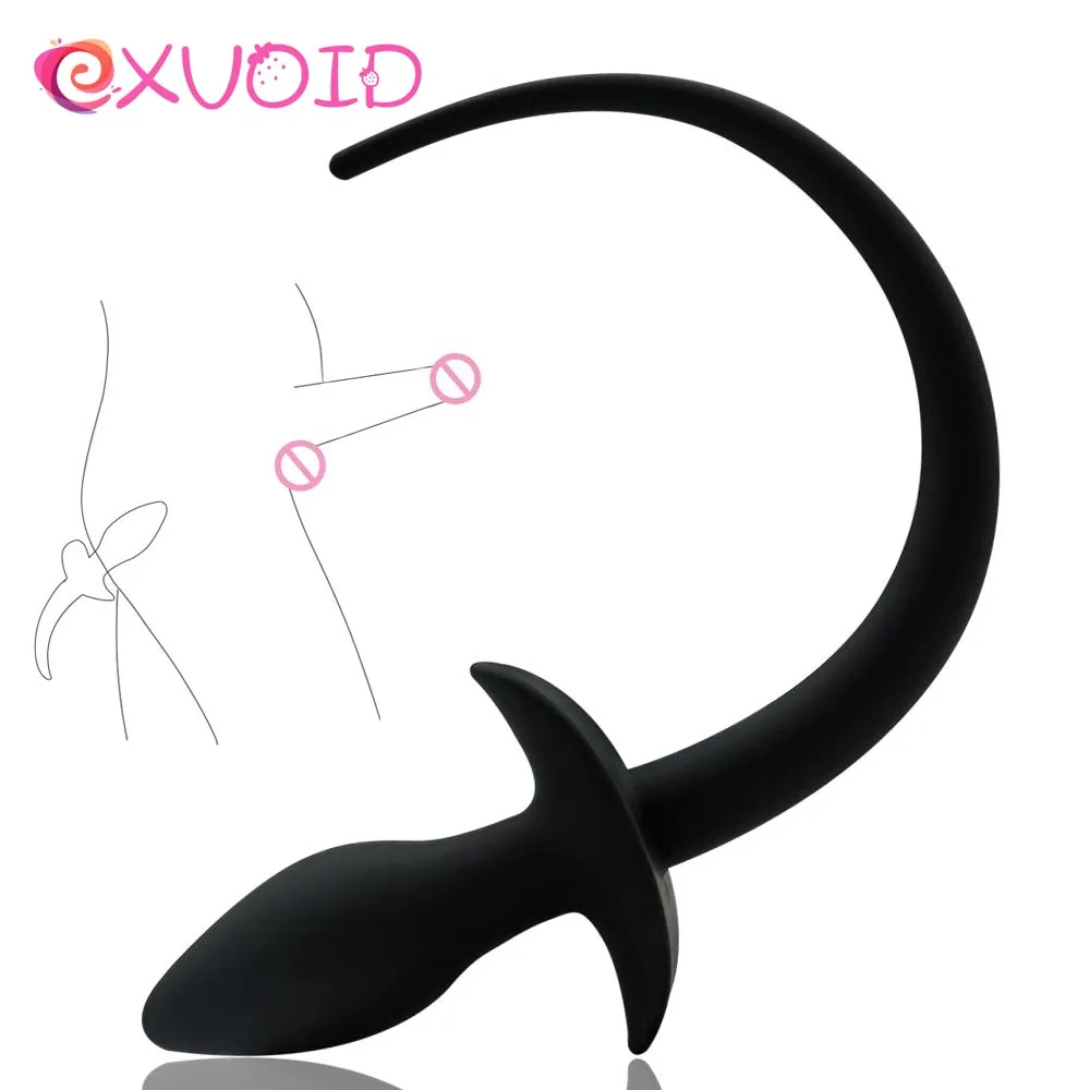 Анальная пробка EXVOID анальная с хвостом для Slave Dog ролевых игр массажер простаты