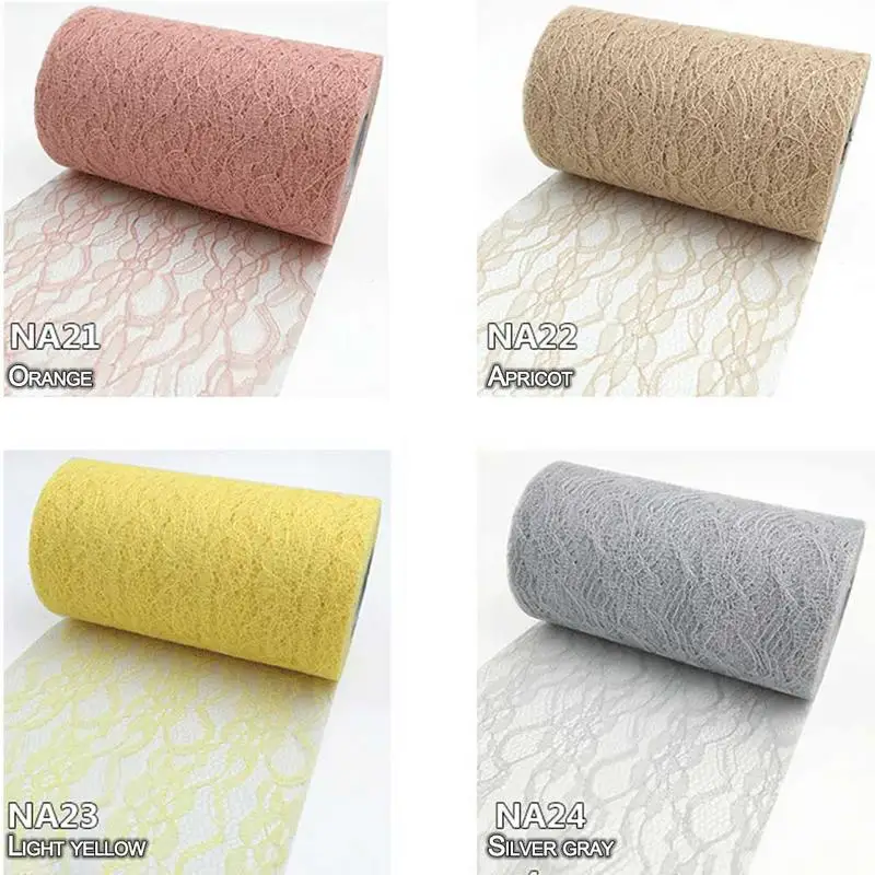  Lace Orchid Pattern Mesh Rolls Table Wedding Decoration Mesh 6
