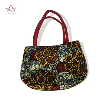 

High Quality Real WAX Fabric For Sewing African Women's Fashion Wax Printing Handbag Joker Full Lining African Bags BRW WYA056