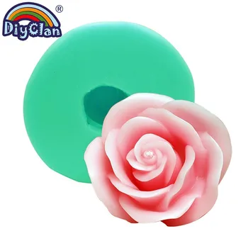 

3D Big Size Rose Candle Silicone Mold Flower Shape Soap Salt Sculpture Resin Form DIY Valentine's Day Art Decoration