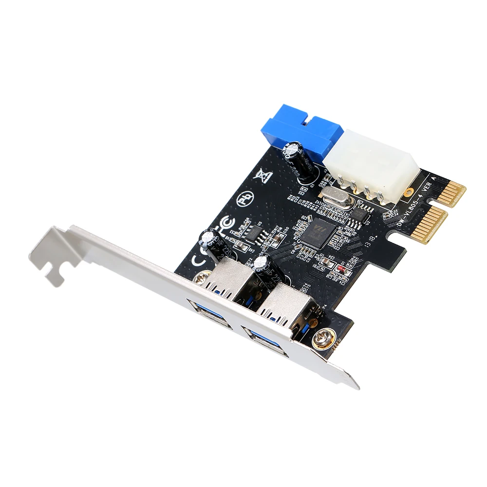

PCI-E Express Extend Card to USB 3.0 Expansion Card 19-Pin Converter External 2 Port USB 3.0 Dual USB 3.0 interface For Desktop