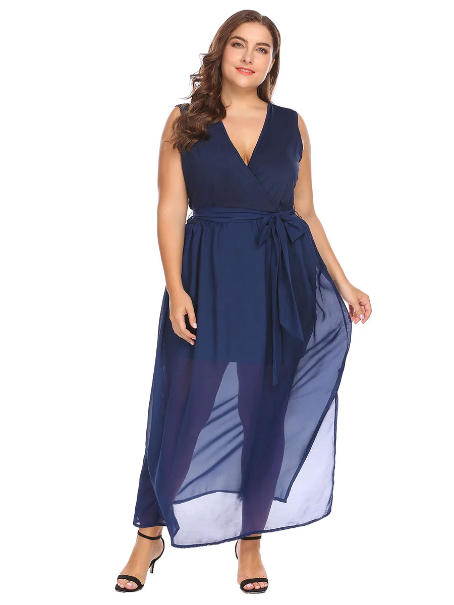 New xl5xl chiffon dress for Women Ladies Sexy elegant vogue Casual