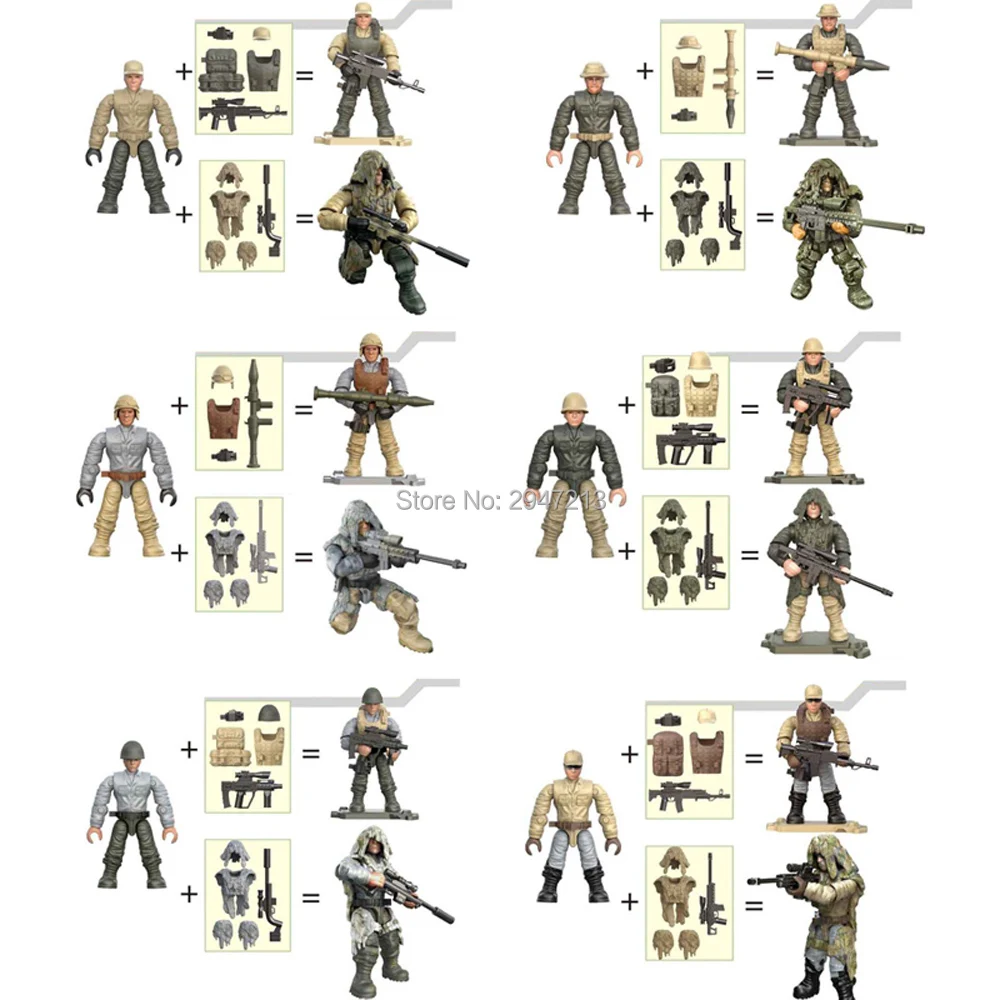 

hot LegoINGlys military WW2 army Jungle assault war Building Blocks model soldier figures weapon bricks toys for children gift