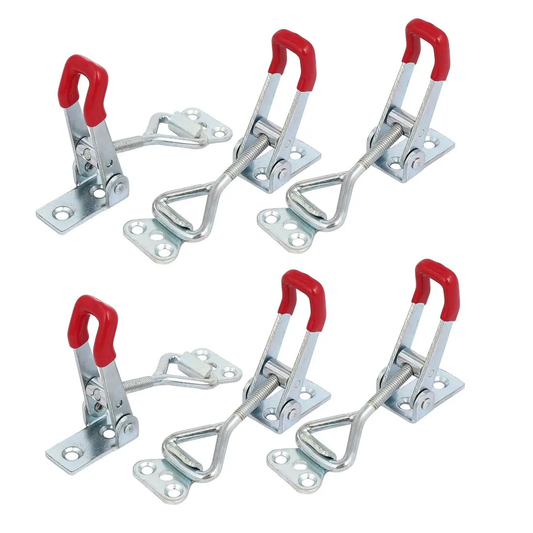 

6Pcs Toggle Clamp Clamping Metal 4001 100Kg Holding Capacity Triangle Shaped Lever Quick Release Holding Latch Hand Tool