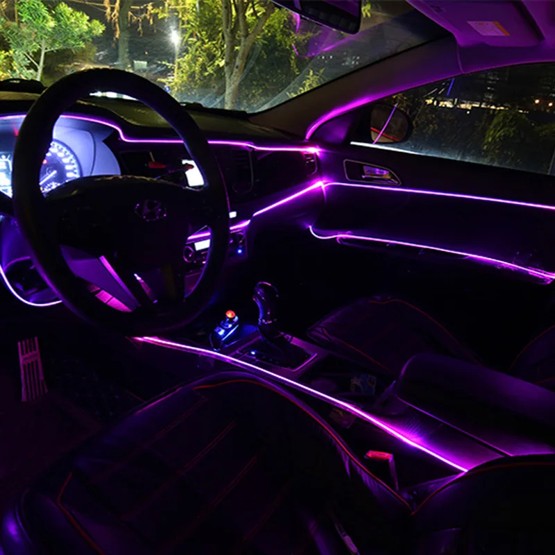 Автомобильные светодиодный элемент с холодным светом светящиеся линии автомобиля лампа с рассеянным светом направляющий свет