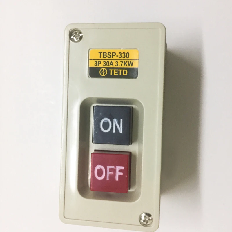 New TBSP-330 3 Phase ON/OFF Lock Tend Push Button Switch Station 3.7Kw 30A For Textile Machinery | Инструменты