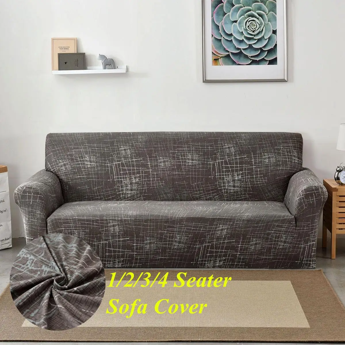 

1/2/3/4 Seater Home Soft Elastic Sofa Cover Easy Stretch Slipcover Protector Couch