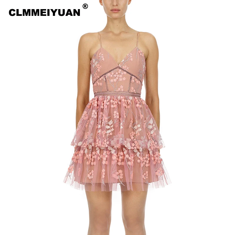 

Luxury Sequin Embroidery Mesh Dress Women 2019 Summer Boho Beach Dress Sexy Backless V Neck Spaghetti Strap Party Vestido Femme