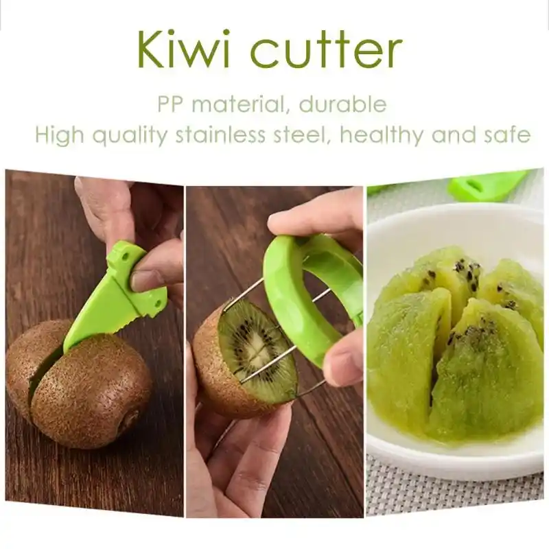 Fruit Kiwi Splitter Plastique Slicer cuill/ère Accessoires de Cuisine 3 pi/èces Couleur al/éatoire