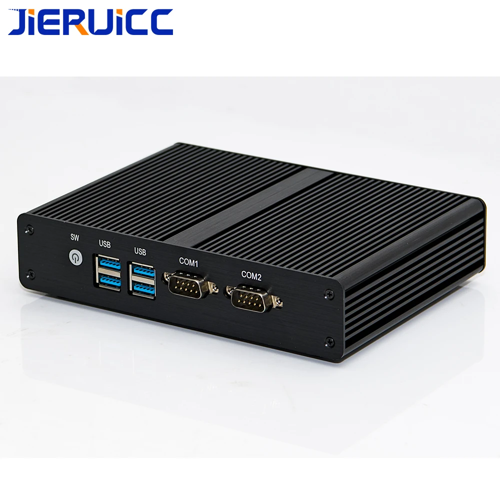 Dual lan Мини безвентиляторный мини ПК X86Quad core dual com rs232 2 гигабит 1000 Мбит/с