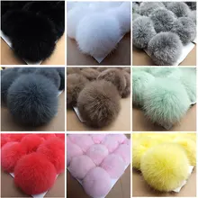 8 см~ 9 см большой помпон из натурального меха DIY брелок для ключей из кроличьей шерсти с помпонами и помпонами, брелок для ключей с подвеской poret clef для DIY кожаного шара