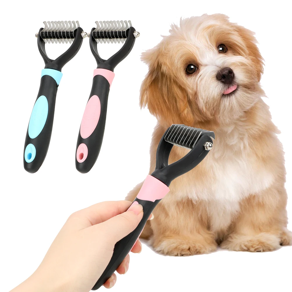 

Pet Dog Cat Hair Removal Comb Dog Grooming Shedding Rake Pet Brush Grooming Tool