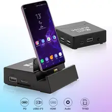 USB C Type C Laptop Docking Station For Macbook USB C To HDMI Mini DP 4K RJ45 Ethernet USB 3.0 Audio 3.5mm Type C Charging Dock