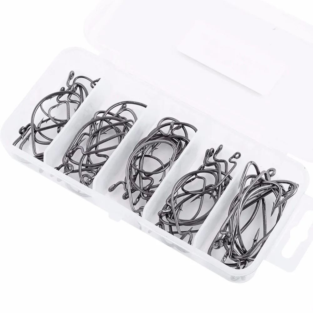

50Pcs High Carbon Steel Fishhook Carp 2# 1# 1/0# 2/0# 3/0# Fishing Hook Set Jig Lures Hook Fly Fishing Tackle Box Barbed Hook