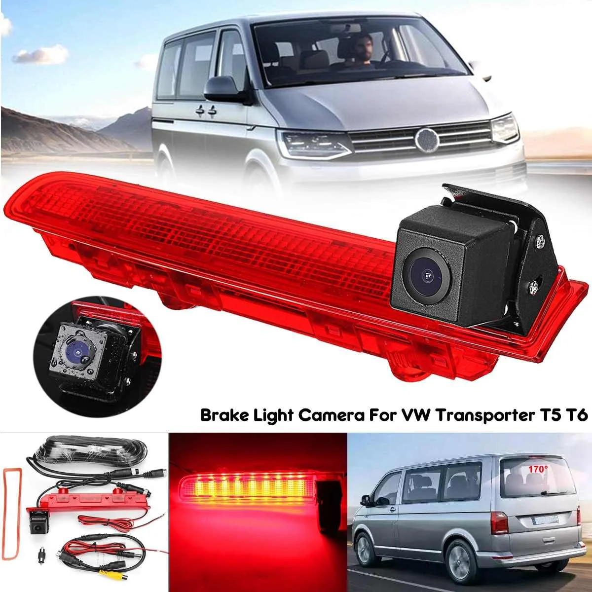 170 Degree Car Reversing Backup Rear View font b Camera b font w Brake Light For