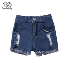 Фирменная Новинка От 1 до 5 лет для новорожденных маленьких мальчиков и девочек рваные джинсы шорты брюки одежда летние штаны