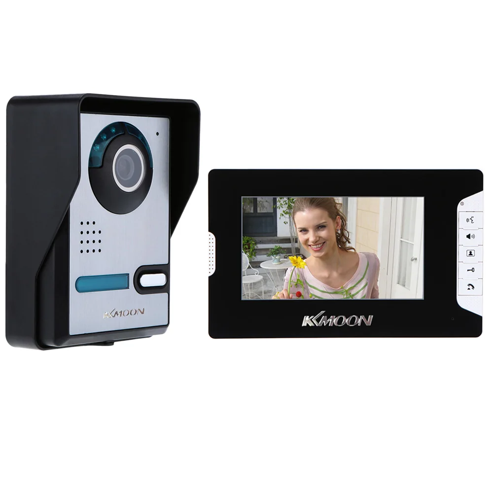 

7" Video Door Phone TFT LCD Screen Unlock IR Night Vision Rainproof Two-way Intercom Home Security