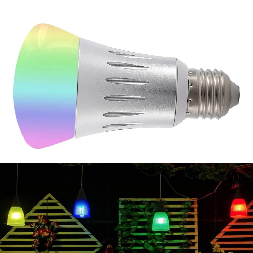 

E27 9W RGBW WIFI LED Flat Head Smart Light Bulb for Amazon Alexa Google Home 85-265V led lampen