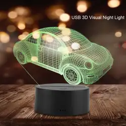 4,5 в USB Иллюзия визуальная Ночная лампа автомобильная настольная лампа в форме 7 цветов Сенсорная настольная лампа lampara luminaria