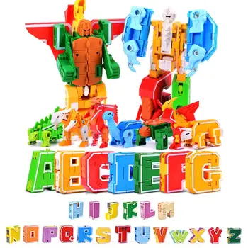 

26pcs English Letters Robot Deformation Alphabet Transformations Puzzle Assembled Deformation Toy Birthday Gifts Educational Toy