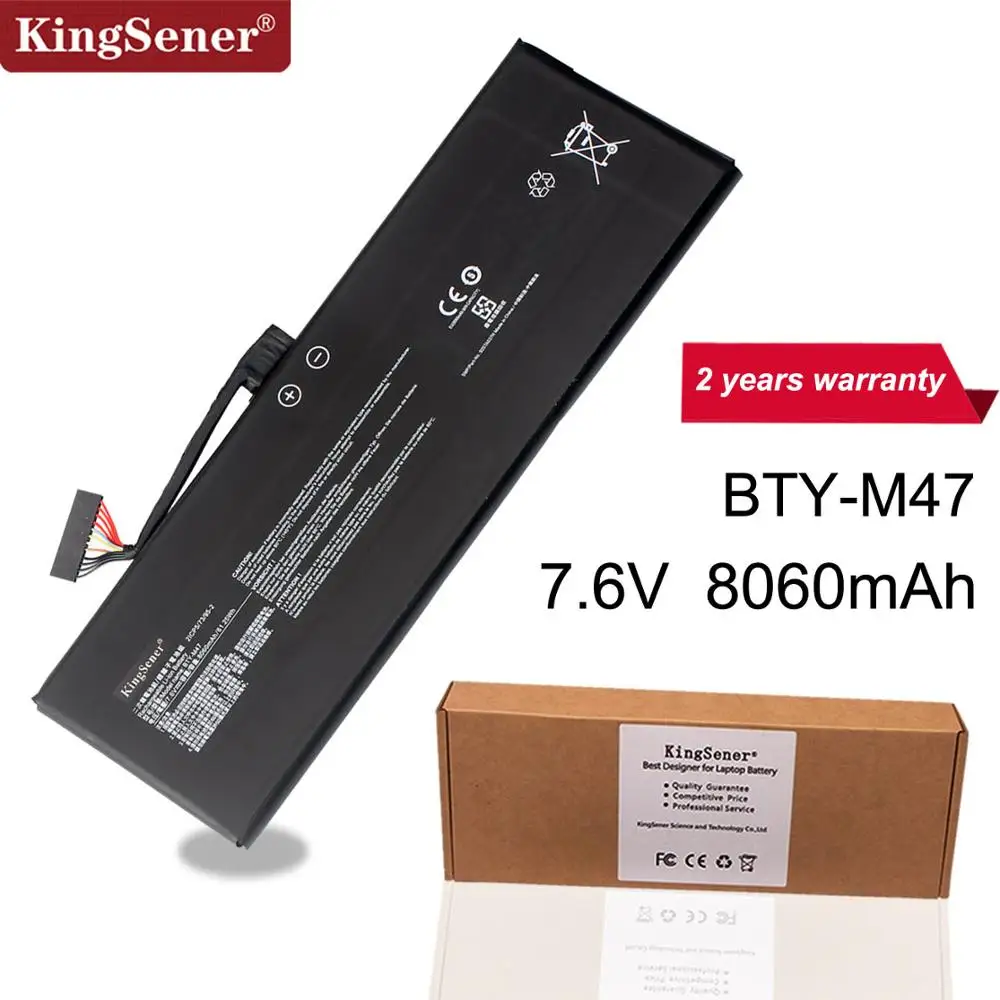 KingSener New BTY-M47 Laptop Battery for MSI GS40 GS43 GS43VR 6RE GS40 6QE 2ICP5/73/95-2 7.6V 8060mAh/61.25WH 2 Years Warranty KingSener New BTY-M47 Laptop Battery for MSI GS40 GS43 GS43VR 6RE GS40 6QE 2ICP5/73/95-2 7.6V 8060mAh/61.25WH 2 Years Warranty