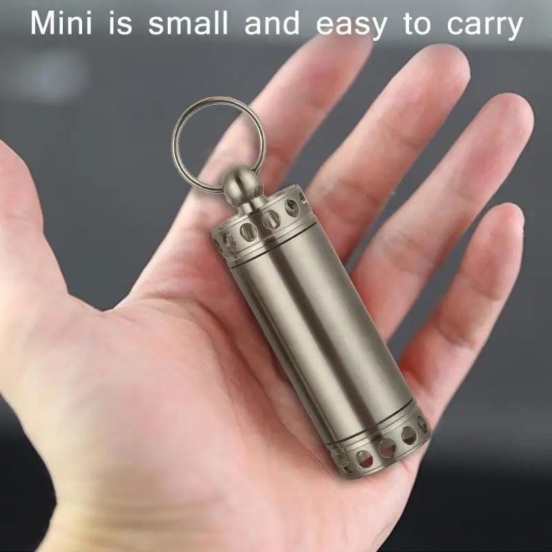 

Toothpick Holder 304 Stainless Steel Toothpick Holder Outdoor Survival Pill Case Container