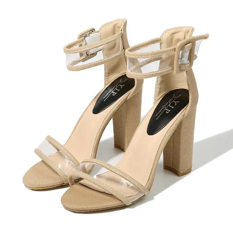 

NIS 10.5cm Women High Heels Sandals, Pink/Blue/Beige/Green Transparent PVC Open Toe Sandalias, Lady Gladiator Casual Shoes