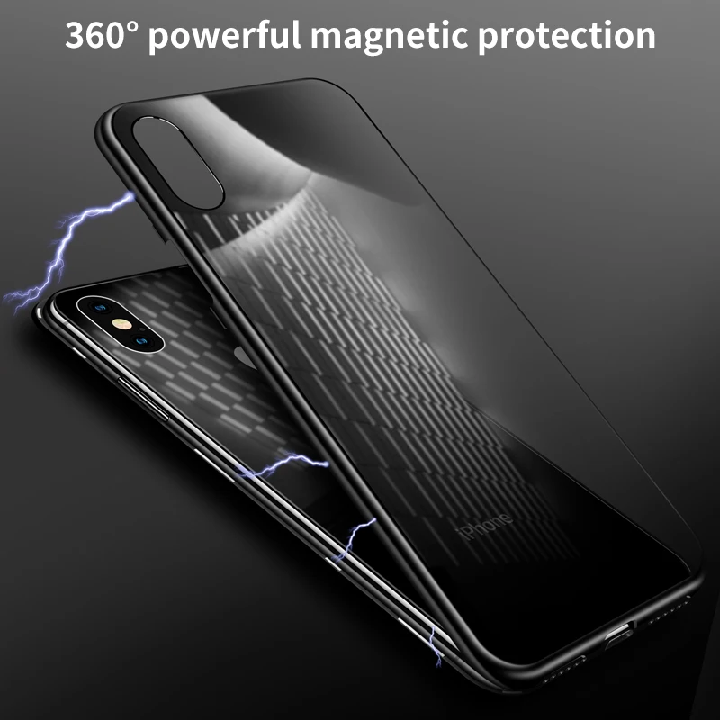 IHaitun роскошный Магнитный стеклянный чехол для iPhone 11 Pro Max XS MAX XR X чехол s Магнитная откидная задняя крышка для iPhone X 10 7 8 Plus