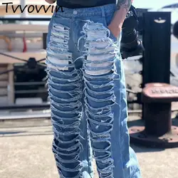 Джинсы для женщин женские брюки с широкими штанинами с высокой талией свободные джинсовые брюки женская одежда осень модная уличная