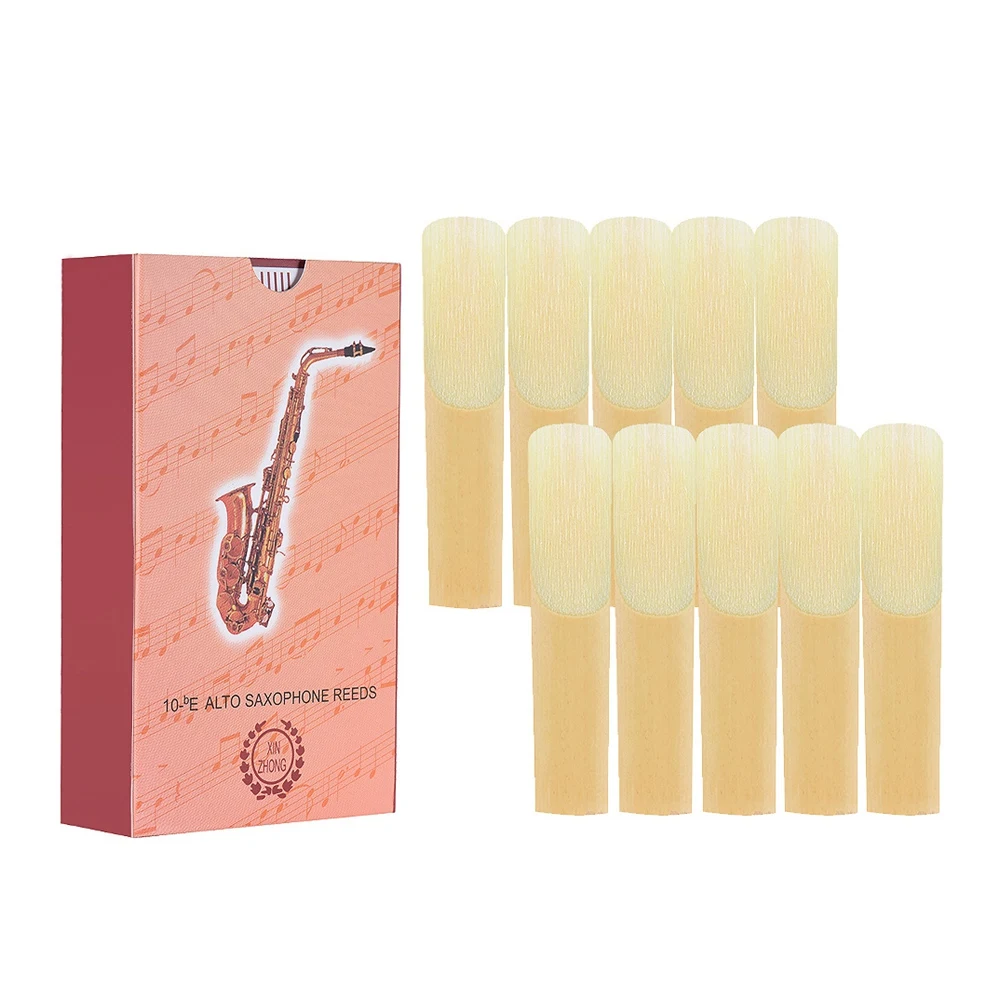 

10pcs/ Box Eb Alto Saxophone Reeds Sax Reeds Strength 2.5 Woodwind Instrument Parts & Accessories