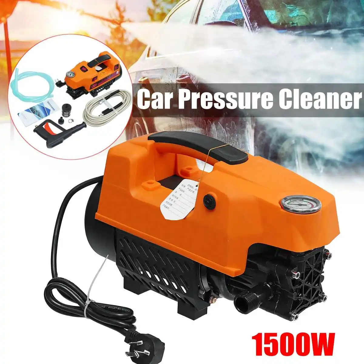 

High Pressure Washer 1500W Portable Electric Car High Pressure Washing Cleaner Machine 220V 1300Psi Portable Car Washer