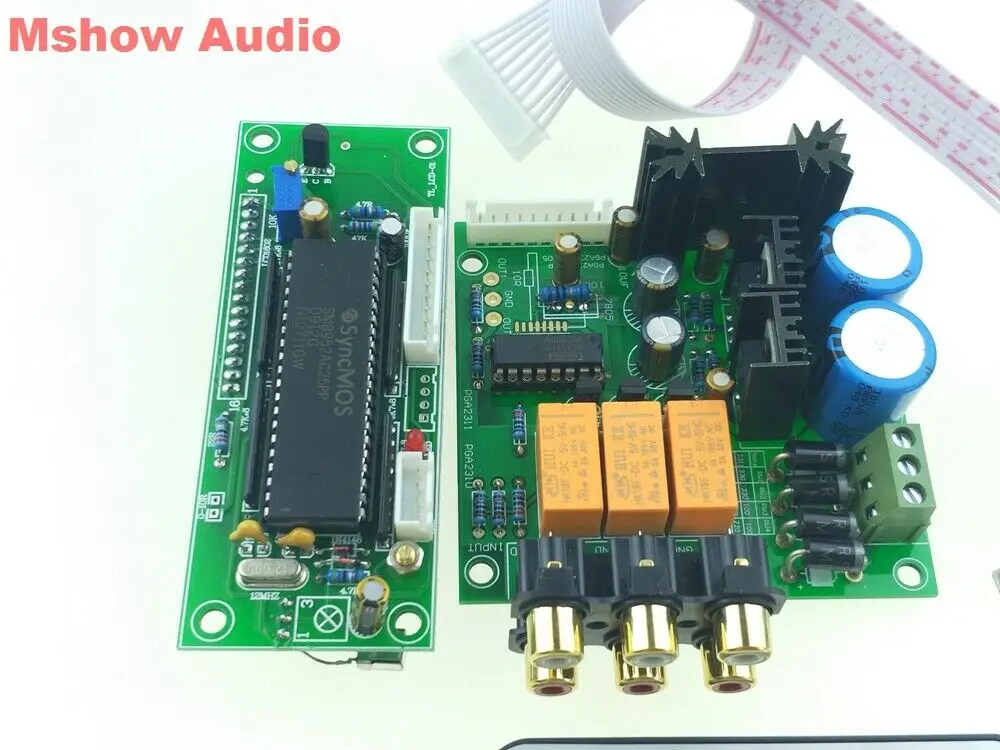 PGA2311 Stereo Volume Control Preamp Preamplifier 3 Ways Input Pre-amp HIFI Audio +Aluminium Remote Controller