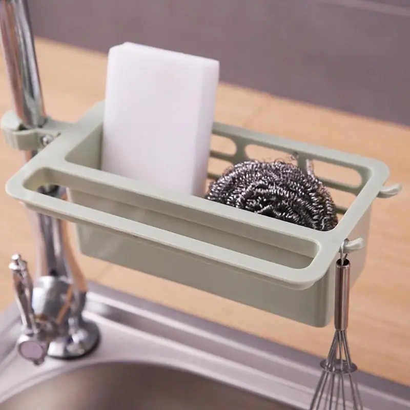 Sink Hanging Storage Rack Sponge Holder Faucet Clip Cloth Clip Shelf Drain UP